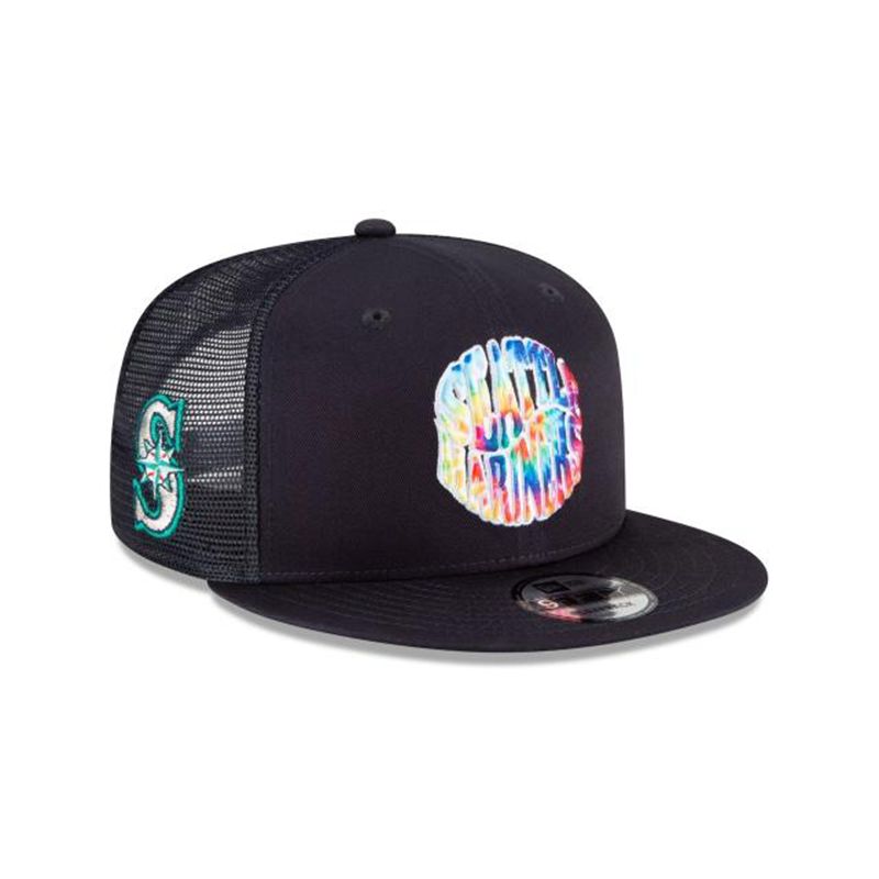 MLB Seattle Mariners Groovy 9Fifty Snapback (BEM0538) - Blue New Era Caps